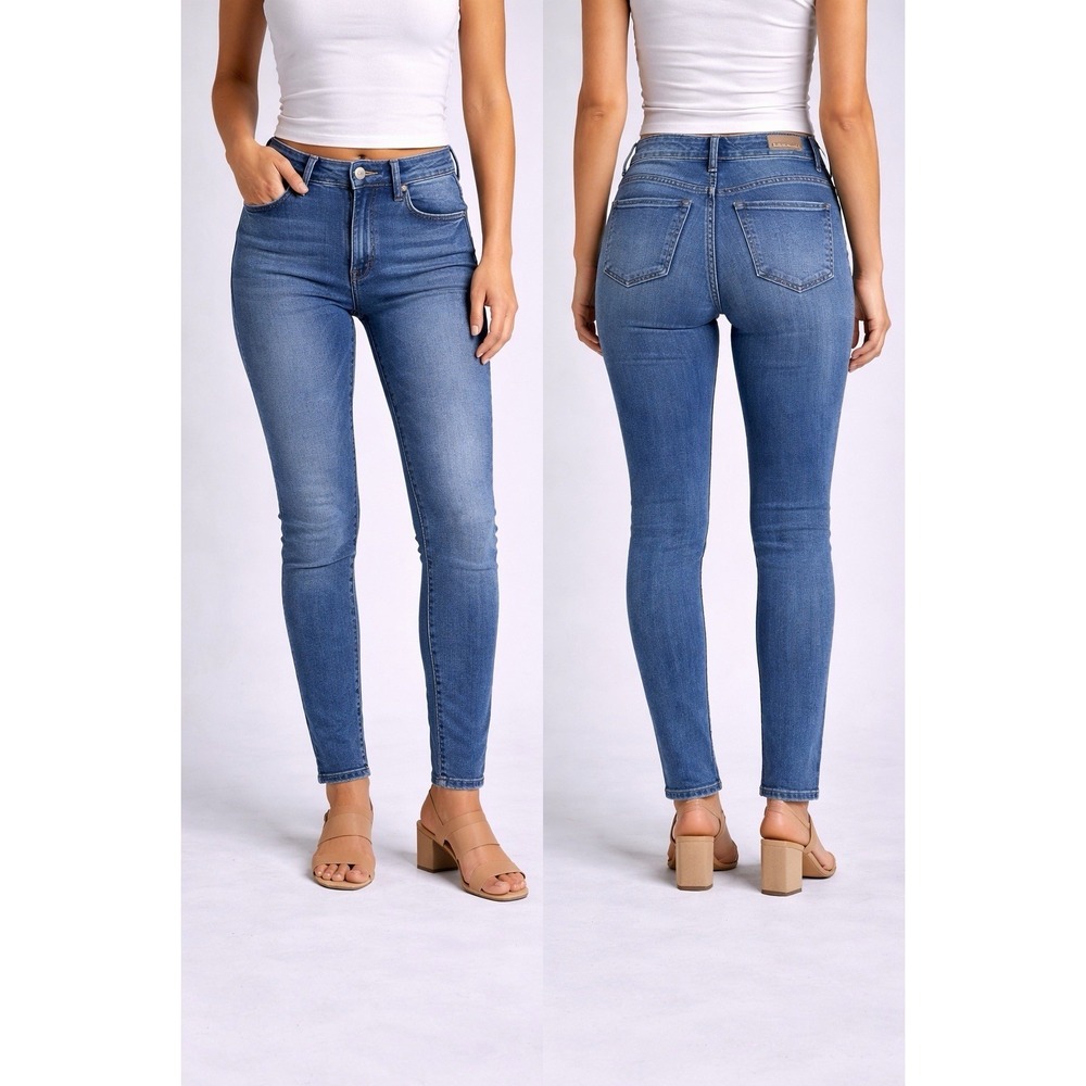 Good American Jeans Women's 6/28 High Rise Skinny Blue Stretch Denim 25x25